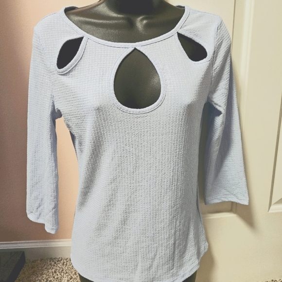 VENUS Tops - Stylish Light Blue Cutout Top By VENUS